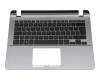 Keyboard incl. topcase DE (german) black/silver original suitable for Asus X407MA