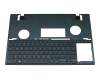 Keyboard incl. topcase DE (german) blue/blue with backlight original suitable for Asus ZenBook Pro Duo 15 UX582ZW
