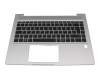 Keyboard incl. topcase DE (german) black/silver with backlight (Heatshield) original suitable for HP ProBook 440 G6