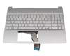 Keyboard incl. topcase DE (german) silver/silver original suitable for HP 15s-eq0000