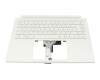 6B.C5SN7.011 original Acer keyboard incl. topcase DE (german) white/white with backlight (without pen compartment)
