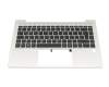 Keyboard incl. topcase DE (german) black/silver with backlight original suitable for HP EliteBook 640 G10