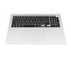Keyboard incl. topcase DE (german) black/silver with backlight original suitable for LG Gram 17 (17Z90P-K)