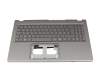 Keyboard incl. topcase DE (german) grey/grey with backlight original suitable for Acer Aspire 15 (A15-51M)