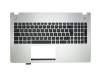 Keyboard incl. topcase DE (german) black/silver with backlight original suitable for Asus N56VB