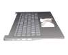 102-016M2LHA03 original Acer keyboard incl. topcase DE (german) silver/silver with backlight