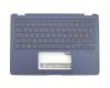 102-016N2LHC01 original Asus keyboard incl. topcase DE (german) black/blue with backlight