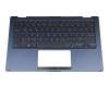 13N1-68A0P01 original Asus keyboard incl. topcase DE (german) black/blue with backlight