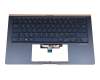 13N1-93A0331 original Asus keyboard incl. topcase DE (german) blue/blue with backlight
