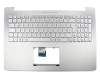 13NB0AU1AM0101 original Asus keyboard incl. topcase DE (german) silver/silver with backlight (for models without HDD)