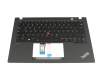 17157486 original Lenovo keyboard incl. topcase DE (german) black/black with backlight and mouse-stick
