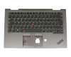 18F86D0JG621 original Lenovo keyboard incl. topcase DE (german) black/grey with backlight and mouse-stick