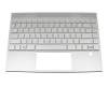 46M0G9CS0006 original HP keyboard incl. topcase DE (german) silver/silver with backlight