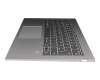5CB0Q09675 original Lenovo keyboard incl. topcase DE (german) grey/silver with backlight