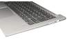 5CB0R12055 original Lenovo keyboard incl. topcase DE (german) grey/silver with backlight (fingerprint)