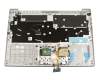 5CB0S18543 original Lenovo keyboard incl. topcase DE (german) grey/silver with backlight
