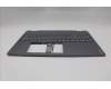 Lenovo 5CB1R68085 C-Cover with keyboard, US English Euro, Luna Grey, Puresight Logo, Non-FingerPrint, US