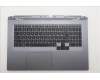 Lenovo 5CB1S90380 C-Cover with keyboard, US English Euro, Luna Grey, White Backlight, US