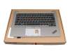 5M11H26525 original Lenovo keyboard incl. topcase DE (german) black/silver with backlight and mouse-stick