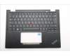 Lenovo 5M11N89870 C-Cover with keyboard, German, Black, Backlight, UK