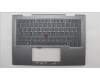Lenovo 5M11P35047 C-Cover with keyboard, Hebrew, Luna Grey, Fingerprint, WWAN, US