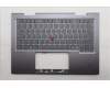 Lenovo 5M11R38962 C-Cover with keyboard, Norwegian, Luna Grey, FingerPrint Reader, WLAN, UK