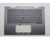 Lenovo 5M11R91403 C-Cover with keyboard, Arabic, Grey, Backlight, FingerPrint Reader, US