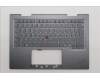 Lenovo 5M11R91405 C-Cover with keyboard, Belgian, Grey, Backlight, FingerPrint Reader, UK