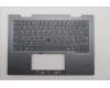 Lenovo 5M11R91477 C-Cover with keyboard, Arabic, Grey, Backlight, FingerPrint Reader, WWAN, US