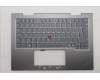 Lenovo 5M11R91489 C-Cover with keyboard, Danish, Grey, Backlight, FingerPrint Reader, WWAN, UK