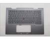 Lenovo 5M11R91497 C-Cover with keyboard, French, Grey, Backlight, FingerPrint Reader, WWAN, US