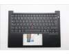 Lenovo 5M11S26834 C-Cover with keyboard, Belgian, Black, Backlight, UK