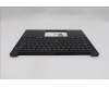 Lenovo 5M11S26850 C-Cover with keyboard, German, Black, Backlight, UK