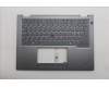Lenovo 5M11S30370 C-Cover with keyboard, Nordic, Luna Grey, Backlight, No World Face Camera, Heat Staking, UK