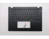 Lenovo 5M11S33700 C-Cover with keyboard, French, Black, Backlight, Heat Staking, US