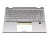 6037B0195004 original HP keyboard incl. topcase DE (german) silver/silver with backlight Fingerprint / backlight