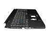 6B.QAUN2.014 original Acer keyboard incl. topcase DE (german) black/white/black with backlight (Connection cable 16mm)