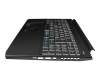 6B.QAUN2.014 original Acer keyboard incl. topcase DE (german) black/white/black with backlight (Connection cable 16mm)