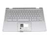 6BAHBN70112 original Acer keyboard DE (german) silver with backlight