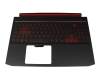 6BQ5AN2012 original Acer keyboard incl. topcase DE (german) black/black/red with backlight
