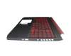 6BQ5XN2012 original Acer keyboard incl. topcase DE (german) black/black/red with backlight