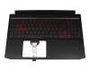 6BQAMN2014 original Acer keyboard incl. topcase DE (german) black/red/black with backlight