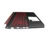 71NHKP2BO015 original Acer keyboard incl. topcase DE (german) black/black/red with backlight