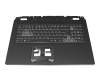 71NJV2BO051 original Compal keyboard incl. topcase DE (german) black/white/black with backlight