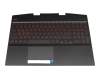 7H2010 original HP keyboard incl. topcase DE (german) black/black with backlight