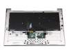 8000074 original Lenovo keyboard incl. topcase DE (german) silver/silver with backlight