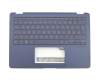 90NB0EN1-R30100 original Asus keyboard incl. topcase DE (german) black/blue with backlight