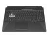 90NR0703-R30GE0 original Asus keyboard incl. topcase DE (german) black/transparent/black with backlight