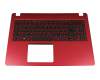 ACM16P66D0 original Chicony keyboard incl. topcase DE (german) black/red with backlight