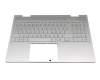 AM2UU000800 original HP keyboard incl. topcase DE (german) silver/silver with backlight (DSC)